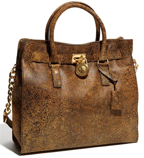 michael kors distressed leather hamilton|Michael Kors Hamilton leather bag.